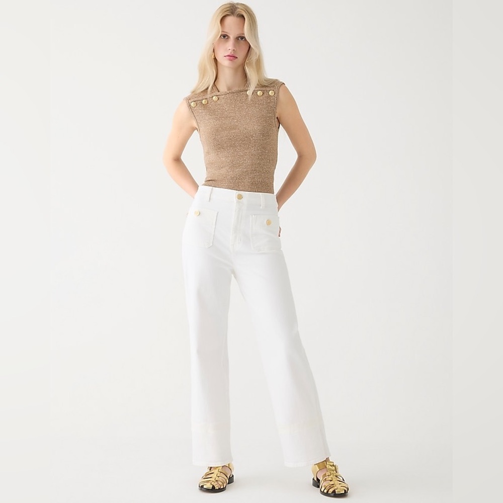 NWT J. Crew Sailor slim wide-leg jean in white
